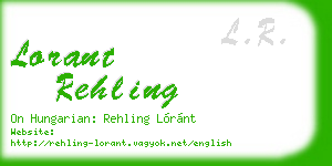 lorant rehling business card