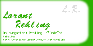 lorant rehling business card